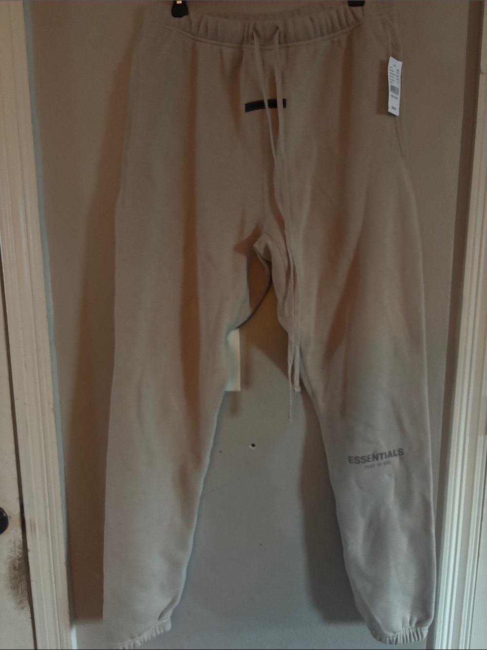 ESSENTIALS Men's Beige/Tan Sweatpants — Minimal Logo Joggers